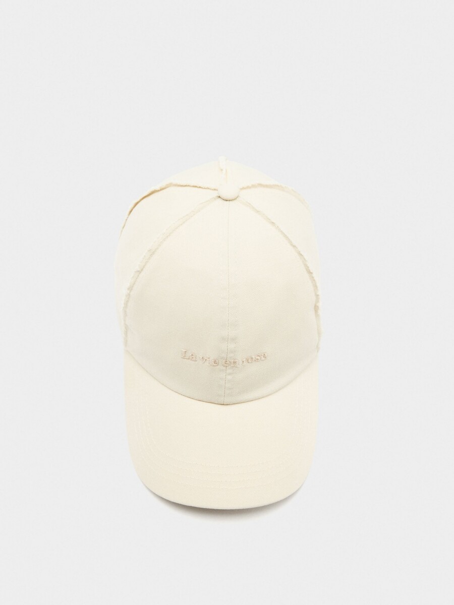 Gorra De Algodón La Vie En Rose crudo
