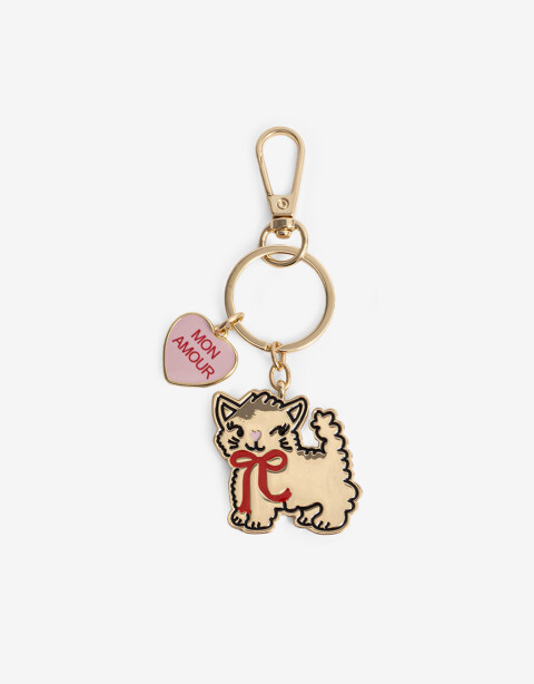 Llavero Metal Llavero Y Bag Charm Gato Mon Amour - Combinacion Multicolor
