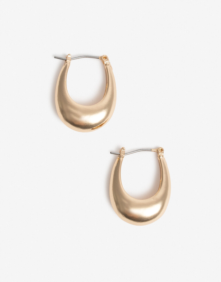 Aros Argollas Metal Argollas Chicas Metal Ovaladas - Dorado