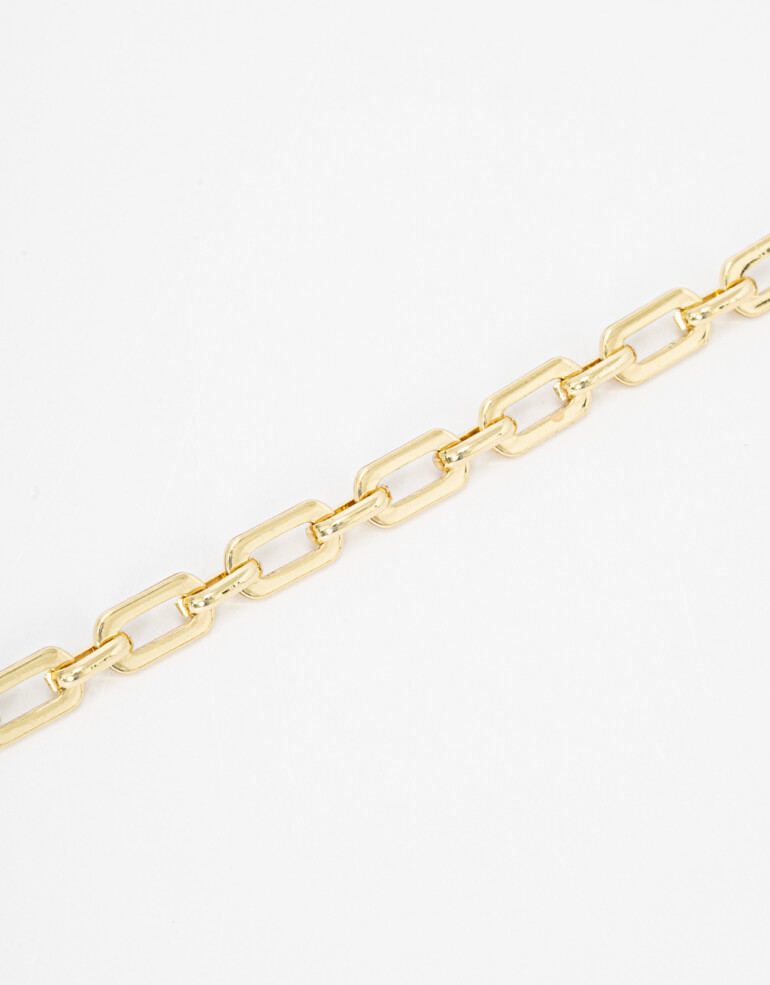 Collares Cortos Metal Collar Corto Eslabon Metálico. - Dorado