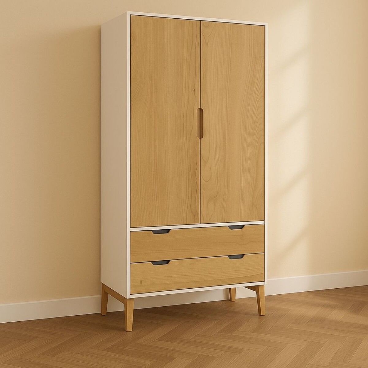 ROPERO 2 PUERTAS - LINEA WOOD BLANCO 