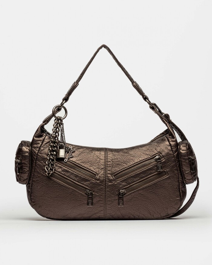 Cartera Al Hombro Gang Washed Metalizado