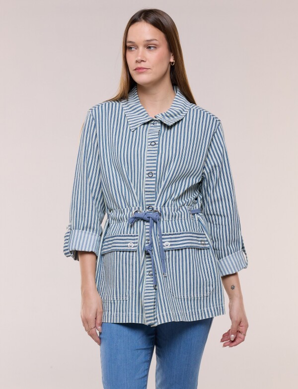 Campera Liviana Con Cintura Ajustable AZUL/MULTI