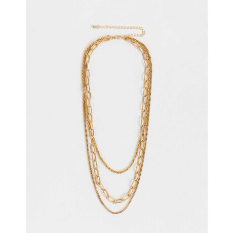 Collares Cortos Multi Cadenas Dorado