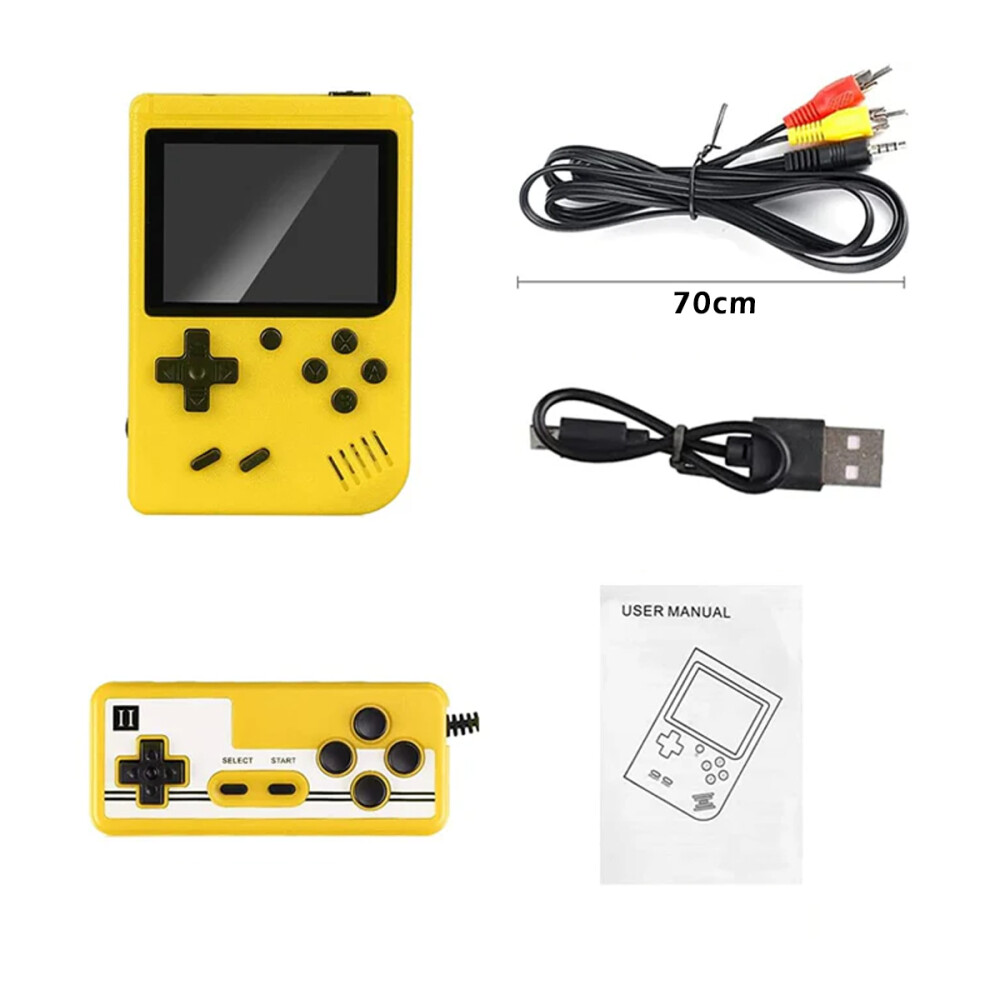 Mini Consola Portatil Para Niños Con 500 Juegos Amarillo