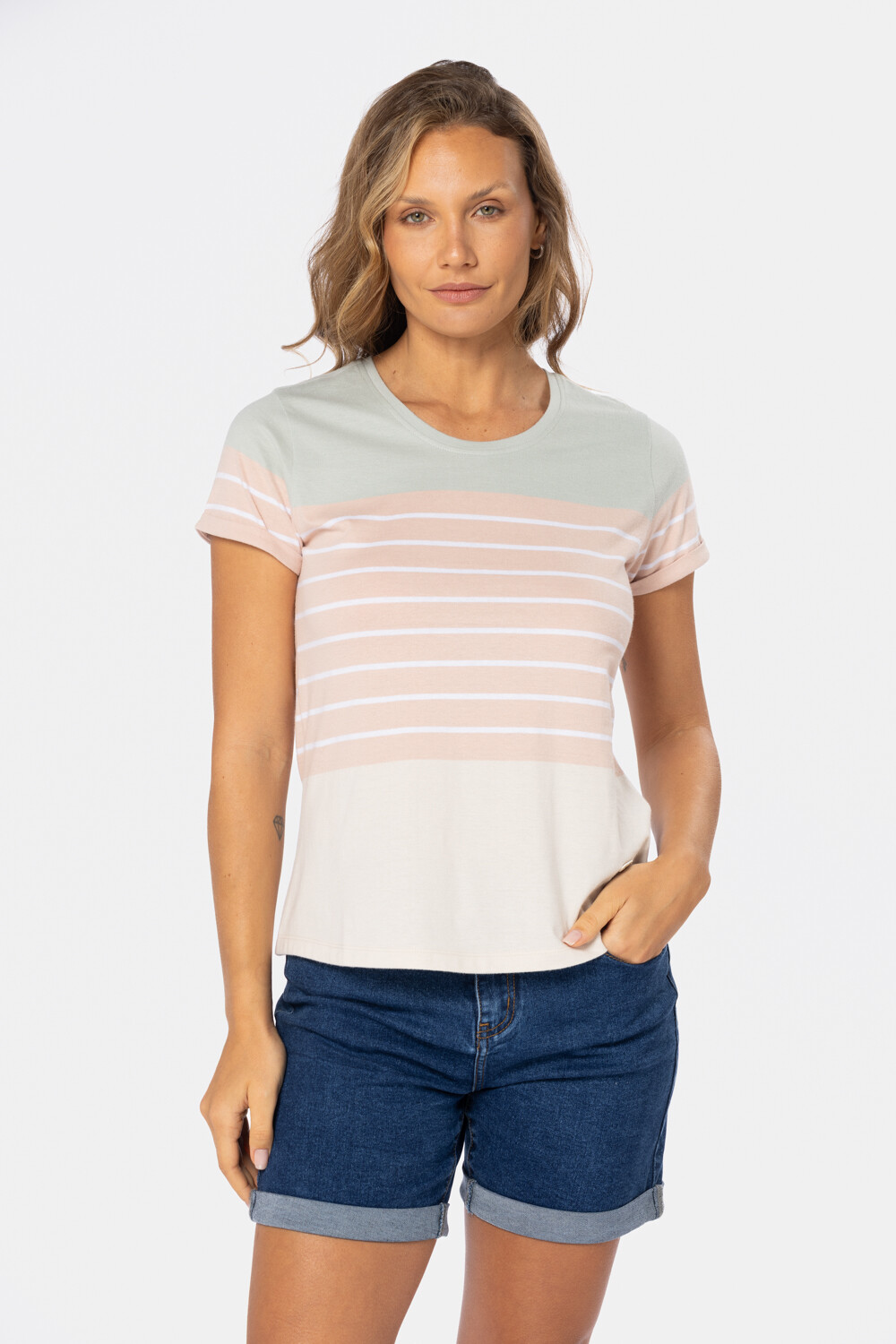 REMERA RAYADA Verde