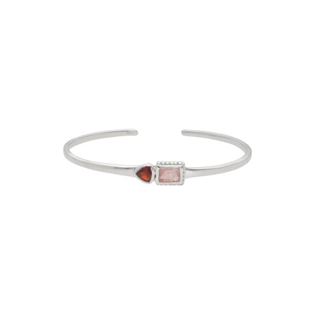 Pulsera Karvik Granate y cuarzo cherry Plata 925 0