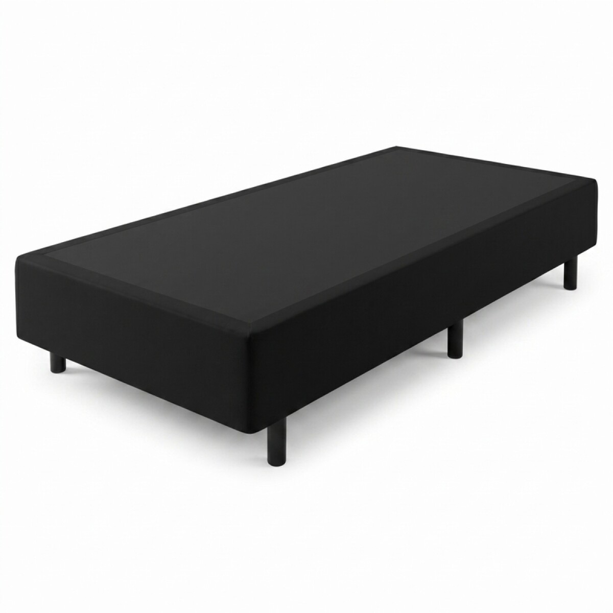 Base Box Sommier Tapizada Negra para Colchón - 1 PLAZA 78 x 188 x 35 cm 