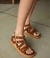 Sandalia Roma Camel y Dorado