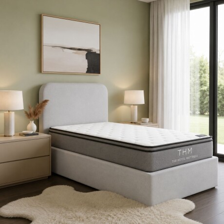Sommier baul 1 plaza HAMPTONS Hybrid Ruthenium con respaldo Sommier baul 1 plaza HAMPTONS Hybrid Ruthenium con respaldo
