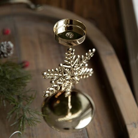Porta Vela Candelabro Navideño Copo De Nieve