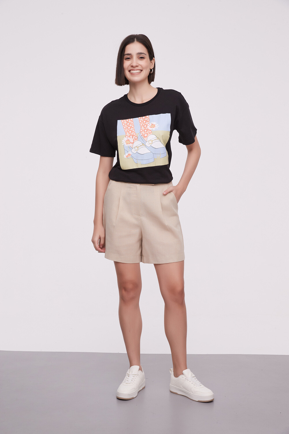 Short Mielas Beige Claro