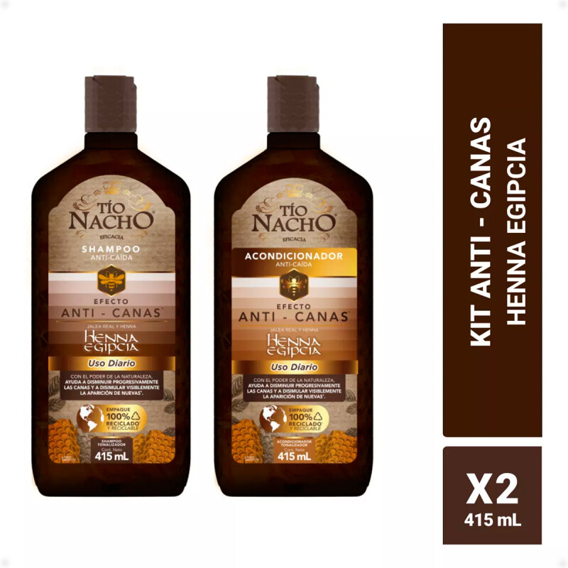 Pack Shampoo y Acondicionador Anticanas Jalea Real y Henna Egipcia TÃ­o Nacho de 415 ML Pack Shampoo y Acondicionador Anticanas Jalea Real y Henna Egipcia TÃ­o Nacho de 415 ML
