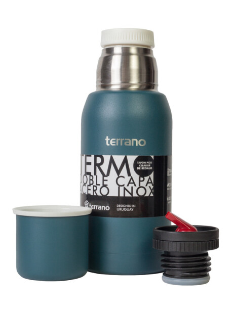 Set Acero 750ml / Mate con Tapa Petróleo