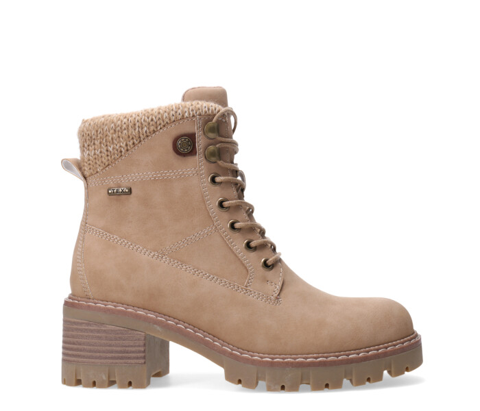 Botas de Mujer Miss Carol LAURION acordonada con Taco Beige
