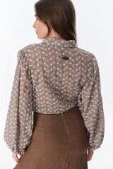 Top Mona Marron Broderie