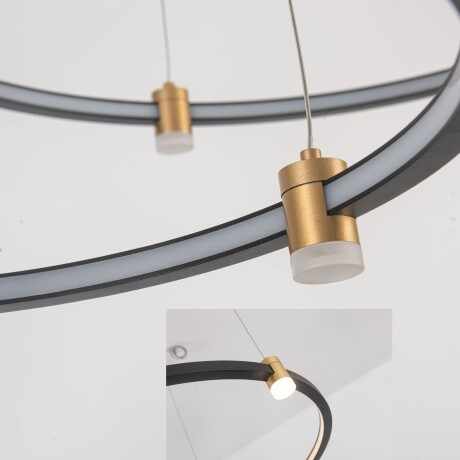 Colgante Led doble anillo negra y dorada 56W Dimerizable Colgante Led doble anillo negra y dorada 56W Dimerizable