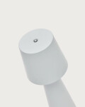 Lámpara de mesa Arenys pequeña de metal con acabado pintado blanco