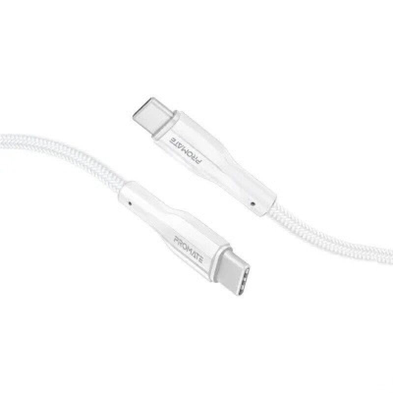 Cable carga USB-C a USB-C 60W 2mts White Cable carga USB-C a USB-C 60W 2mts White