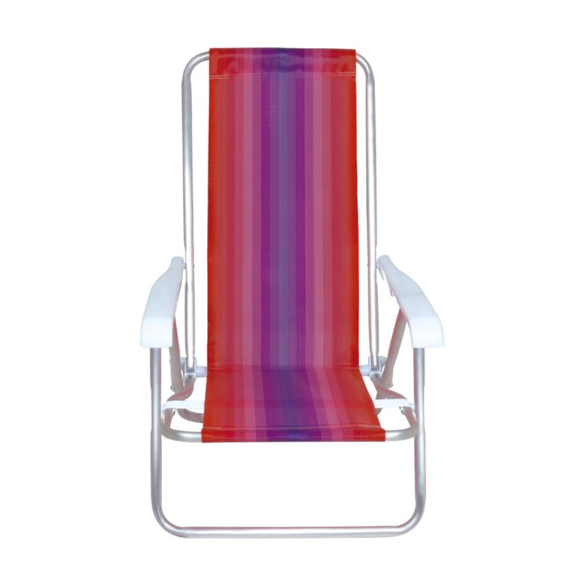 Set x2 Silla reclinable 4 posiciones aluminio ROJO