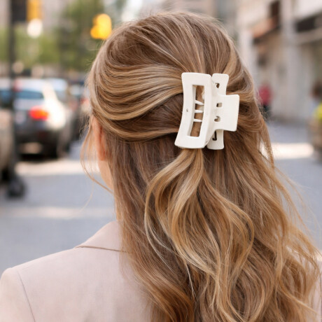 Broche pinza de pelo de silicona flexible Blanco