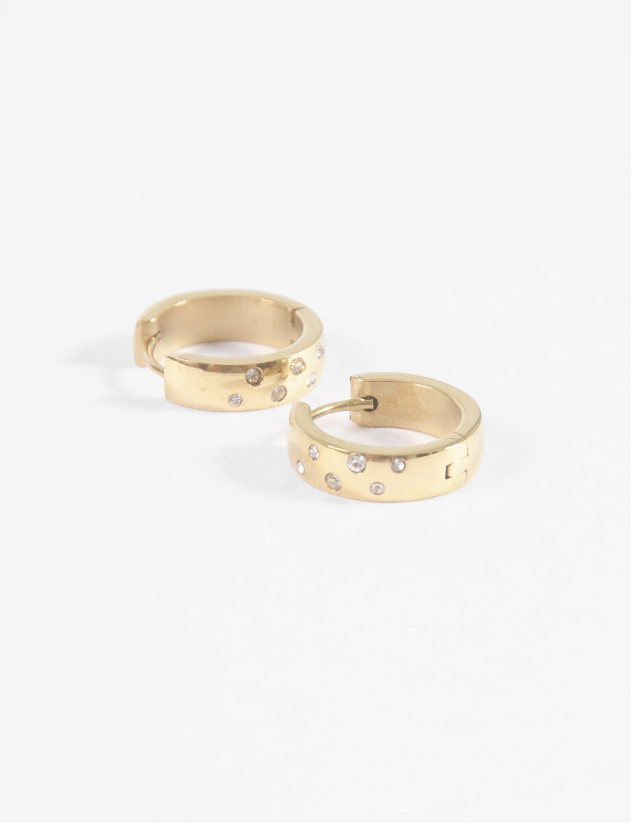 Aros detalle strass - dorado 