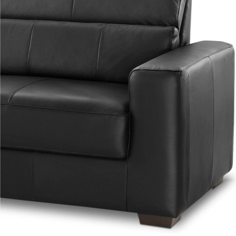 Sofa 3 Cuerpos Cuero Sublime Negro Sofa 3 Cuerpos Cuero Sublime Negro