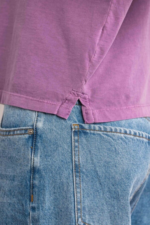 Remera Manga Larga Lavada Lavanda
