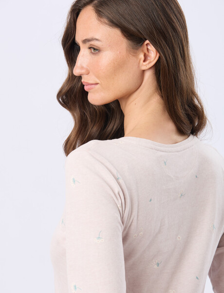 REMERA ESTAMPADA DE ALGODÓN Beige
