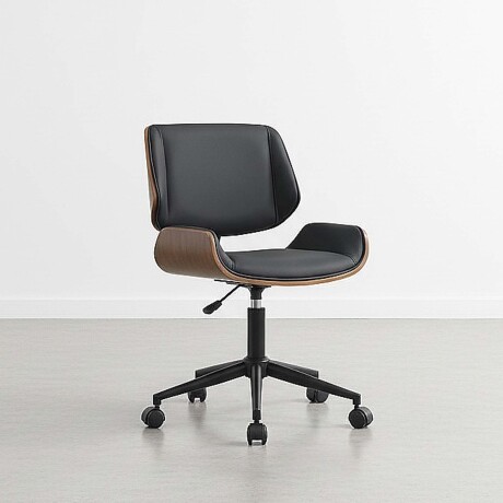 ASIENTO OFICINA MEDIO MADERA-Y-PU NEGRO ZEN