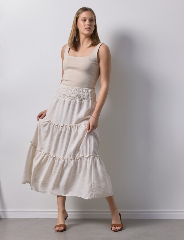 Falda Pull On Lineas BEIGE