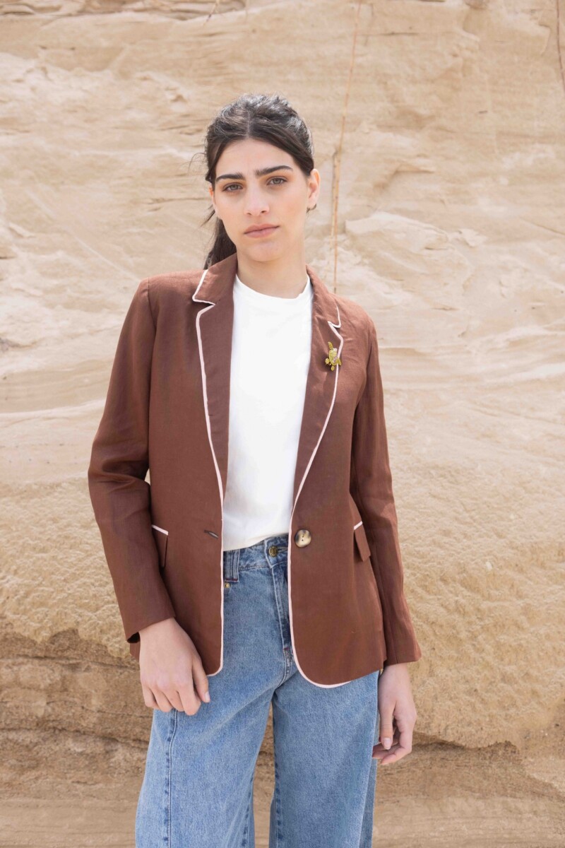 BLAZER CIPRA SHORT LINEN Chocolate
