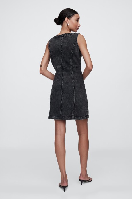 Vestido De Jean Con Botones Mujer Black Wash