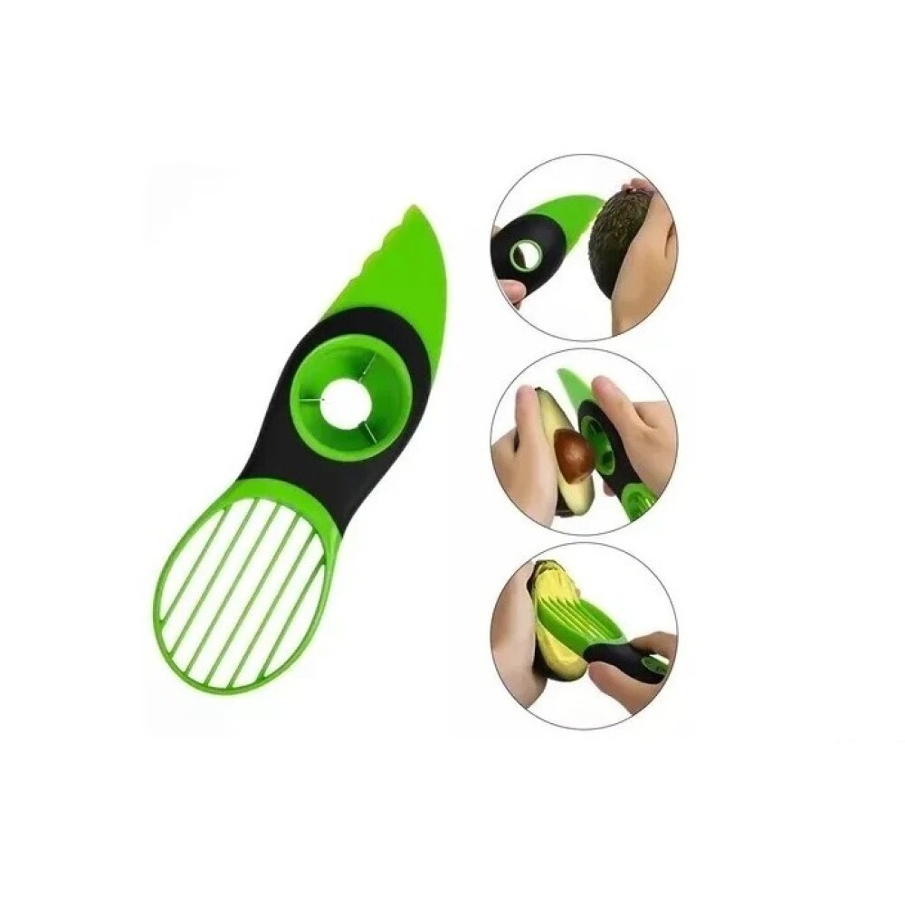 Cortador de Palta 3 en 1 – Corta, Descaroza y Rebana 19,5 cm CORTADOR DE PALTA 19.5X6X2,2 CM