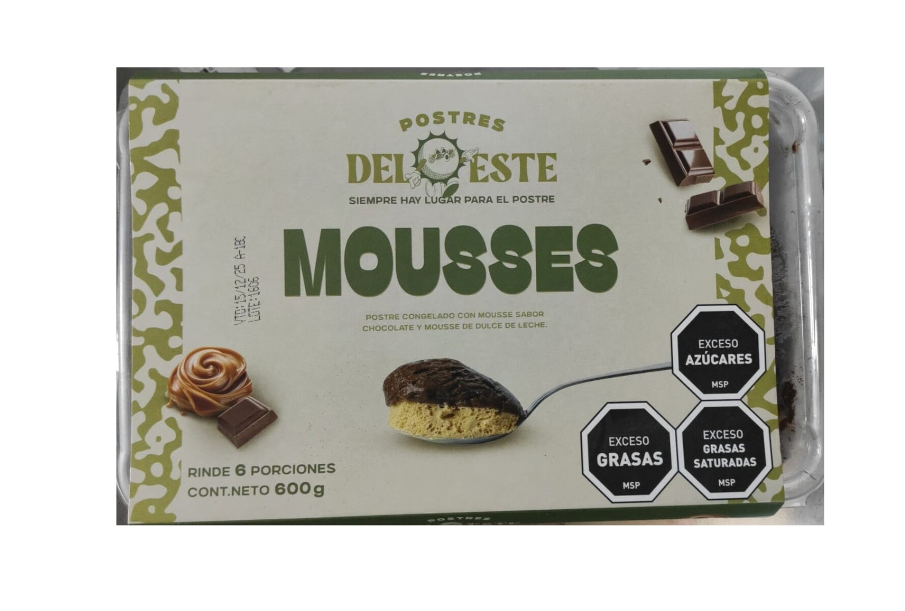 MOUSSE CHOCO DDL 600G 6 PORCIONES 