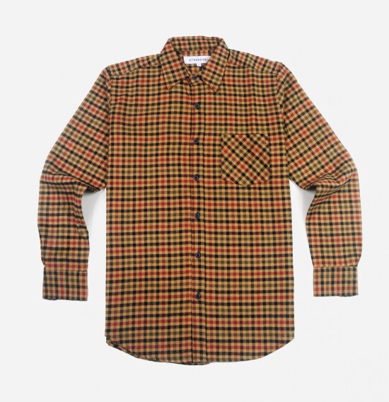 Camisa tartan manga larga MARRON