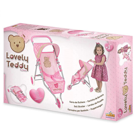 Coche Muñecas Bebote Juguete Cochecito Bebé Plegable Rosado
