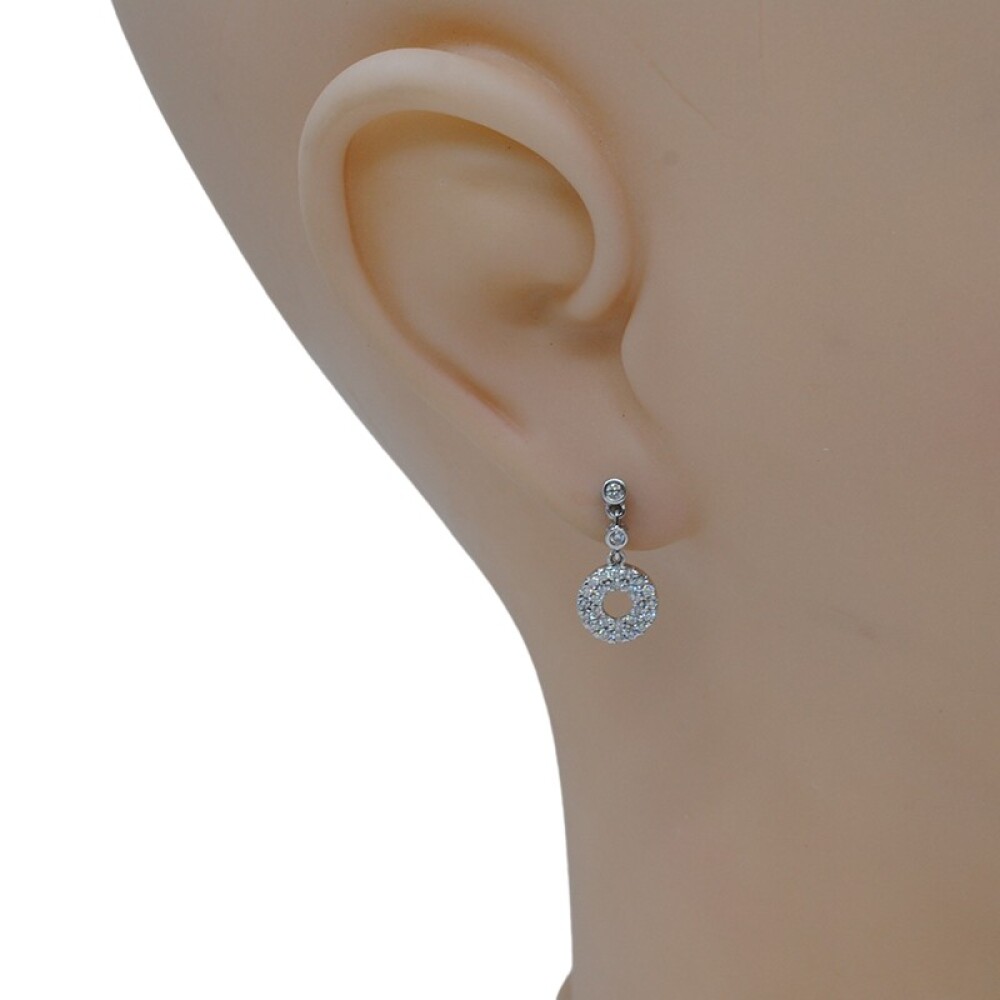 Caravanas En Oro 18K Blanco Y Brillantes Caravanas En Oro 18K Blanco Y Brillantes