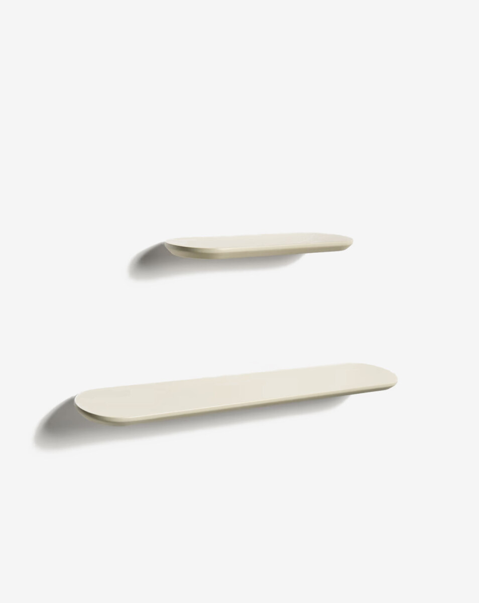 Set Arely de 2 estantes de MDF con acabado lacado beige 35 cm / 55 cm 