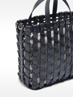 Bolso Tote Trenzado Con Nudos azul-marino