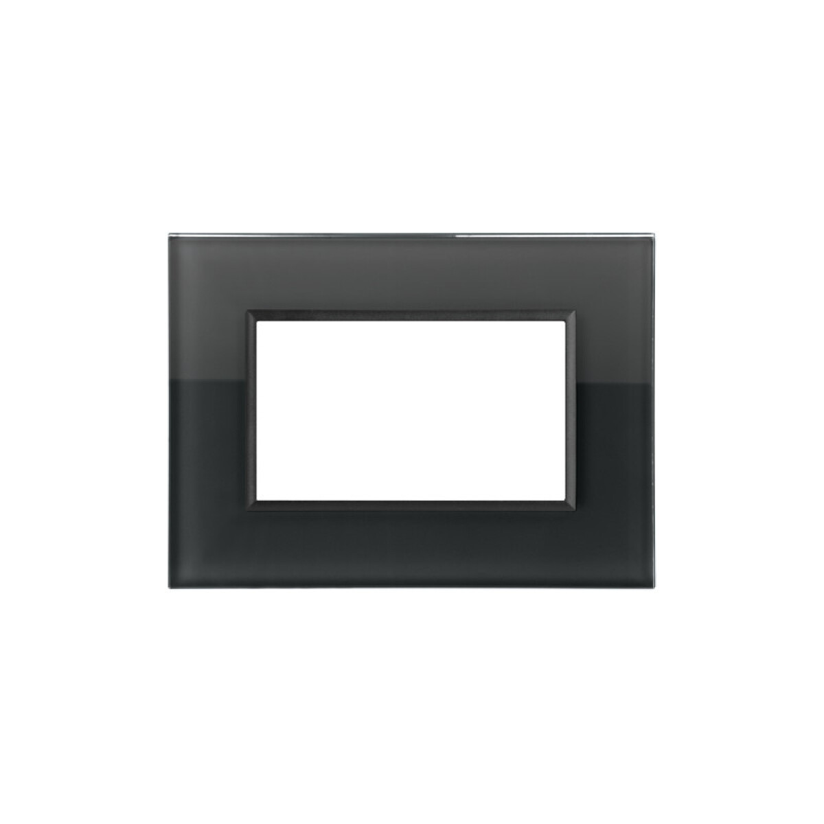 Plaqueta 3 mód. vidrio brillante negro -Duomo Flat - C56562 
