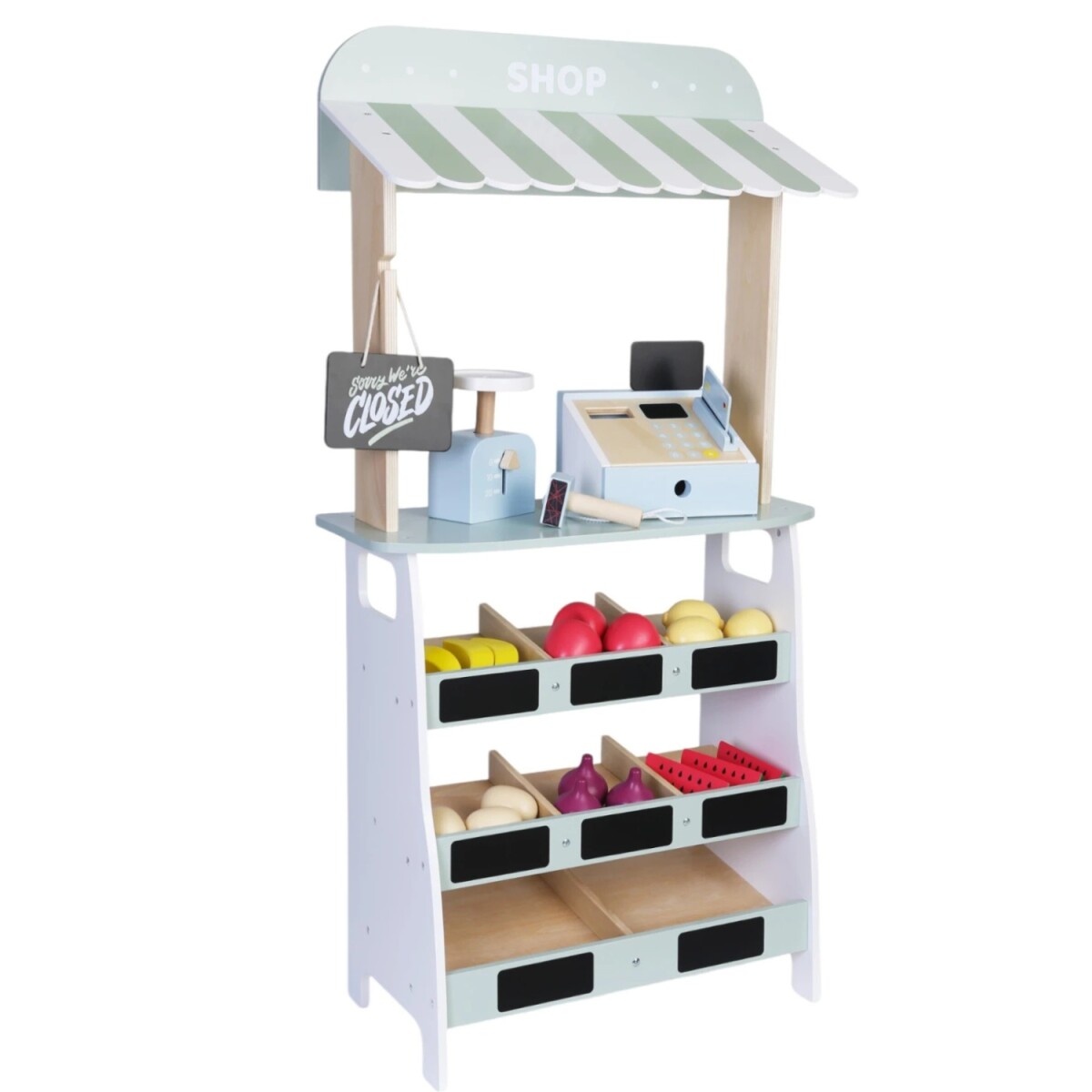 Mercado de frutas juguete con caja registradora Edu Fun 