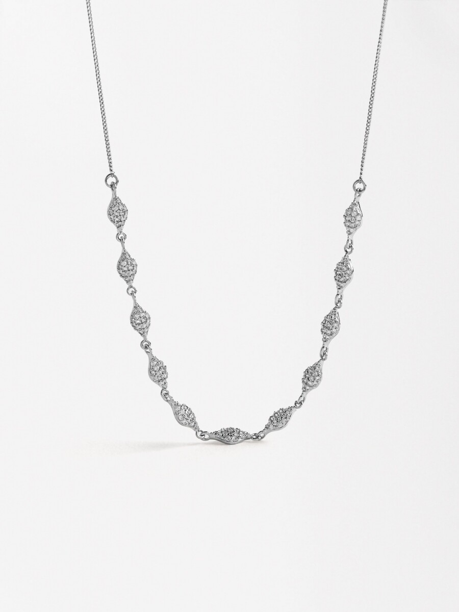 Collar Corto Con Circonitas plateado
