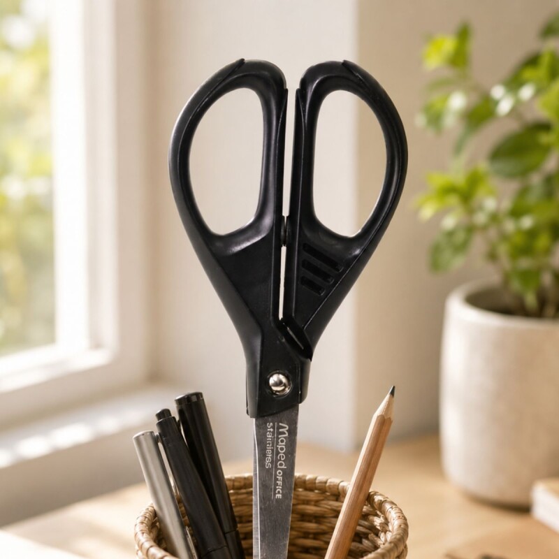 Tijera Maped Essentials Green 17cm NEGRO