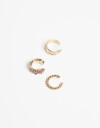 Aros Sets Color Set De Earcuffs Con Flor - Dorado