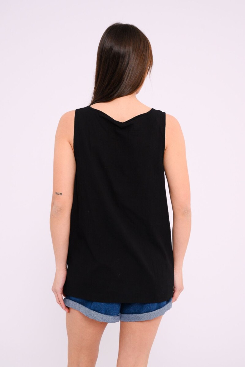 Blusa con detalle calado Negro