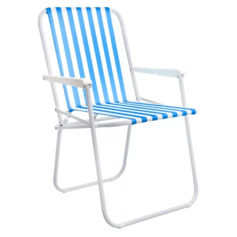 Silla De Playa Plegable Tubo De Hierro Azul