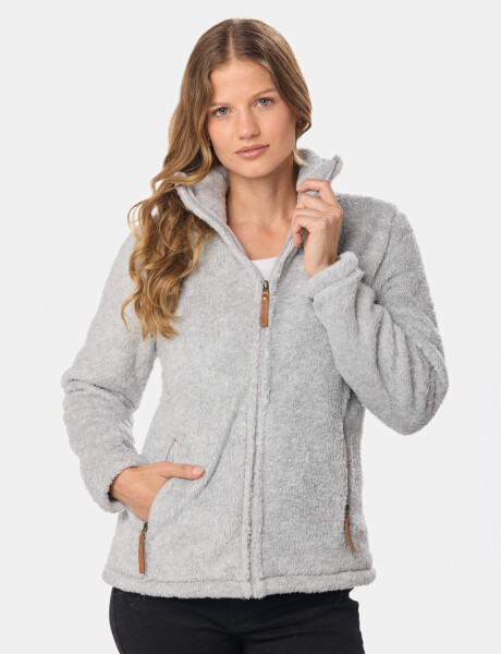 CAMPERA TEJIDA DE SHERPA Gris