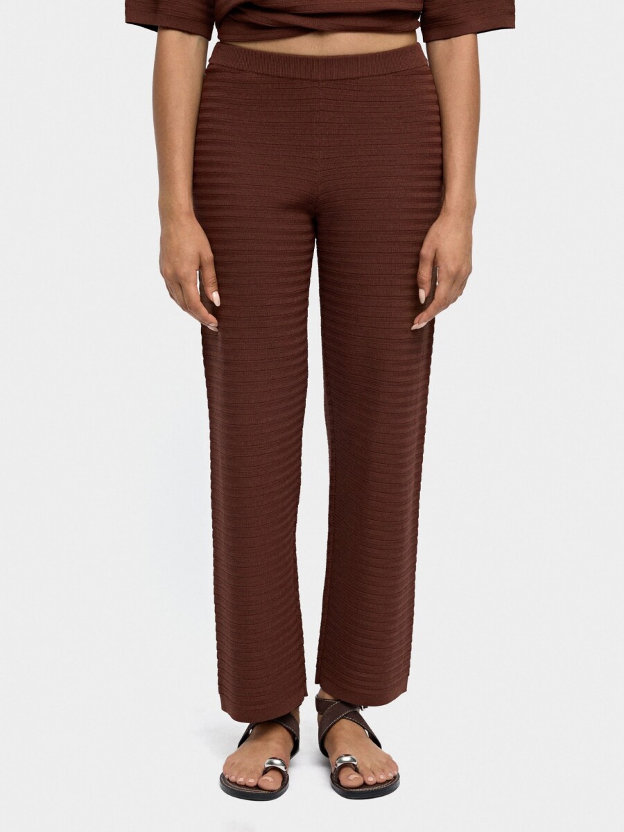 Pantalón De Punto Cintura Elástica marron