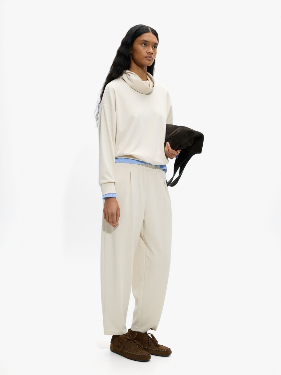 Pantalón Con Cintura Elástica Tacto Suave blanco